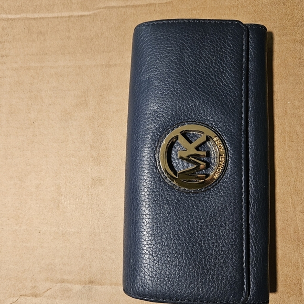 Navy Blue Leather Wallet